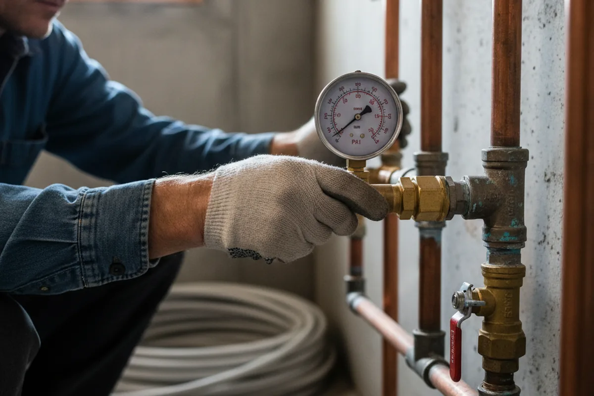 Pressure testing a repaired line during Water Line Repair in Remlap